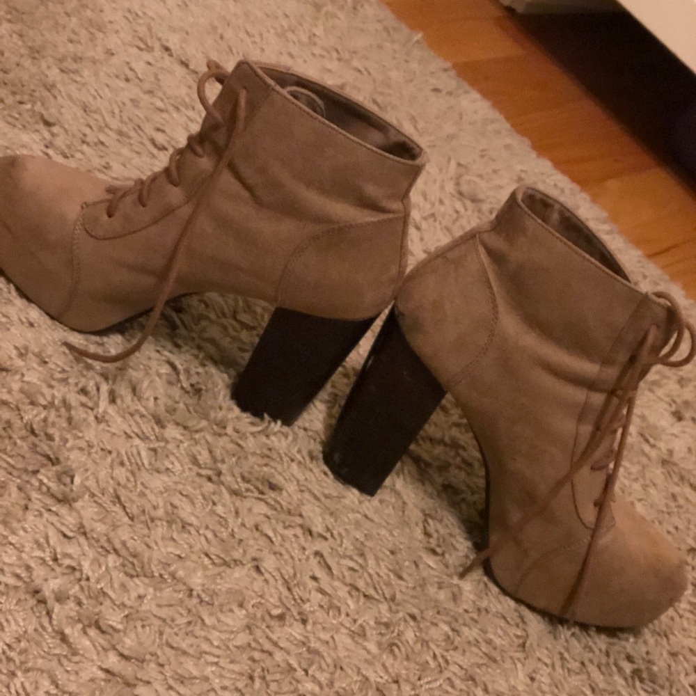 H&M tan Jeffery Campbell inspired booties !